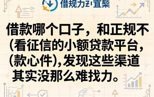 我试了借款哪个口子和正规不看征信的小额贷款平台，发现这些渠道其实没那么难找