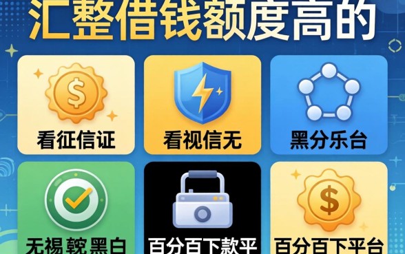 网上借钱额度高的，汇整五个不看征信无视黑白百分百下款平台