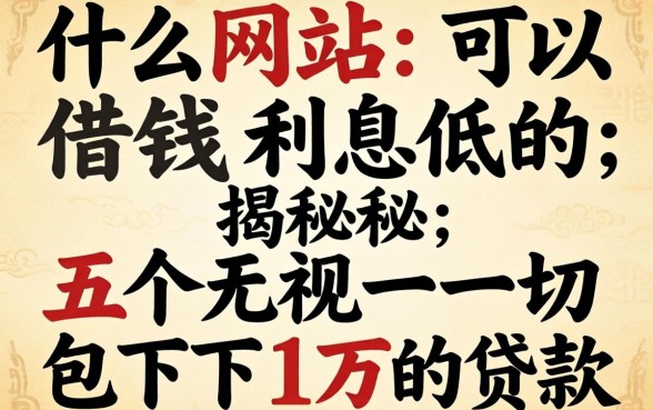 什么网站可以借钱利息低的，揭秘五个无视一切包下1万的贷款