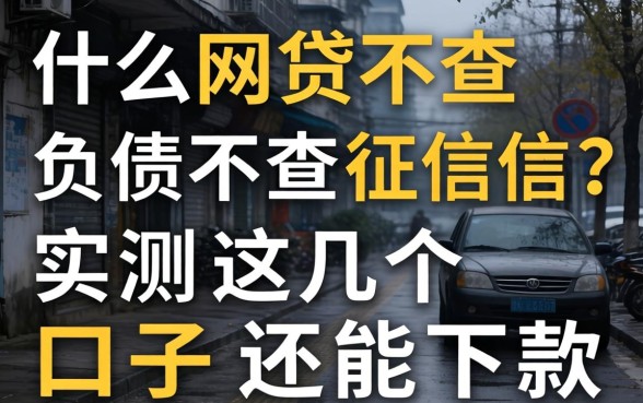 什么网贷不查负债不查征信？实测这几个口子还能下款