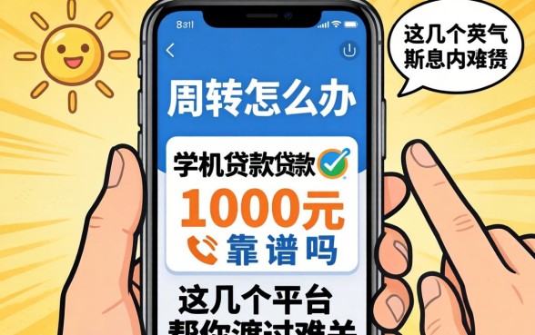 急需周转怎么办?手机贷款1000元靠谱吗?这几个平台帮你渡过难关