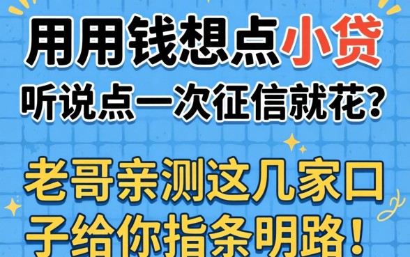 急用钱想点小贷，听说点一次征信就花？老哥亲测这几家口子给你指条明路！