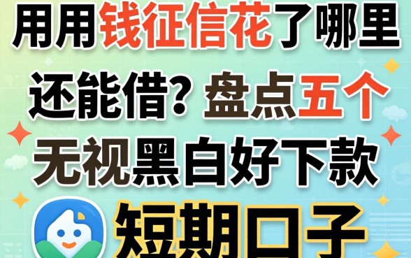 急用钱征信花了哪里还能借？盘点五个无视黑白好下款的短期口子