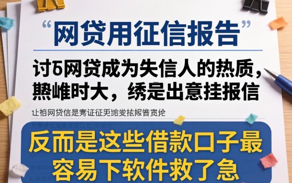 我看了上千份征信报告，发现网贷成为失信人的几率大，反而是这些借款口子最容易下软件救了急