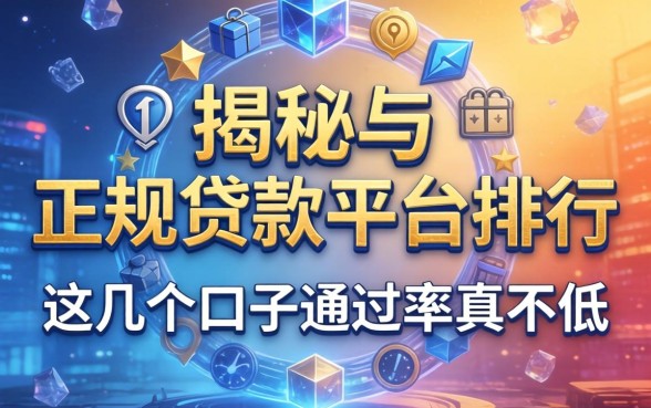 揭秘2026年正规贷款平台排行，这几个口子通过率真不低