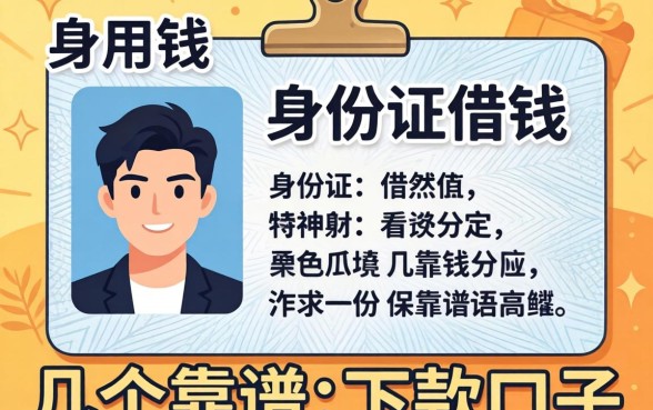 急用钱身份证借钱：分享几个靠谱的下款口子