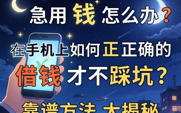深夜急用钱怎么办？在手机上如何正确的借钱才不踩坑？靠谱方法大揭秘