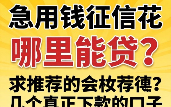 急用钱征信花哪里能贷？求推荐几个真正下款的口子！