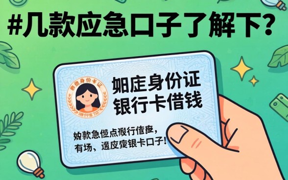 无需绑定身份证银行卡借钱，这几款应急口子了解一下