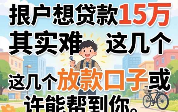 黑户想贷款15万其实不难，这几个放款口子或许能帮到你