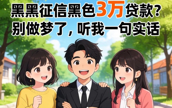 无视网黑征信黑色3万贷款？别做梦了，听我一句实话