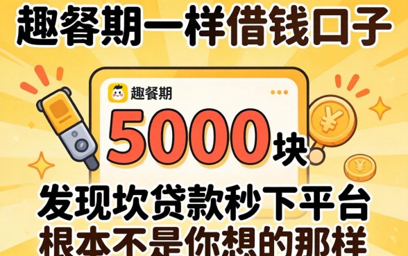 我试了那些像趣分期一样的借钱口子，发现5000块贷款秒下平台根本不是你想的那样