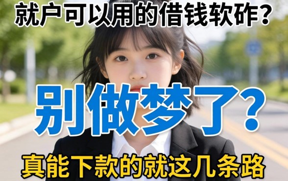 黑户可以用的借钱软件?别做梦了,真能下款的就这几条路