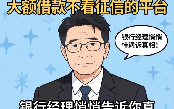 哪里可以大额借钱不看征信的平台？银行经理悄悄告诉你真相