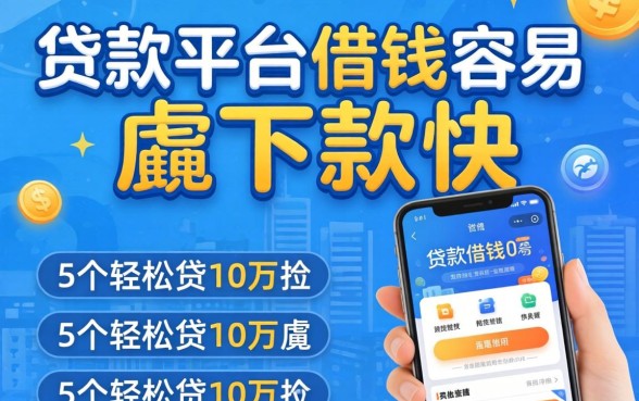 哪个贷款平台借钱容易下款快，胪列5个轻松贷10万的app
