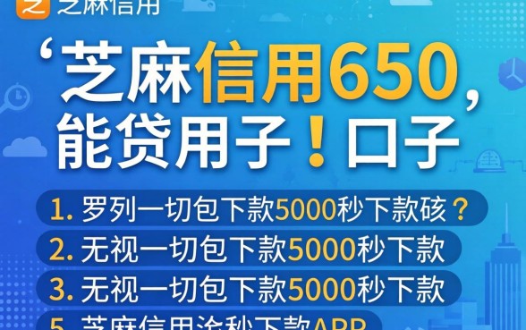 芝麻信用650能贷的口子，罗列5个无视一切包下款5000秒下款的app