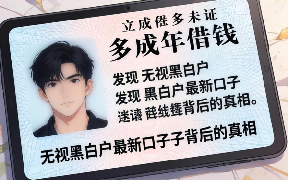 我试过有身份证未成年怎么借钱，发现无视黑白户最新口子背后的真相