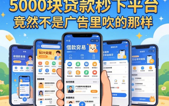 我试了十几个借款容易的手机软件，发现5000块贷款秒下平台竟然不是广告里吹的那样