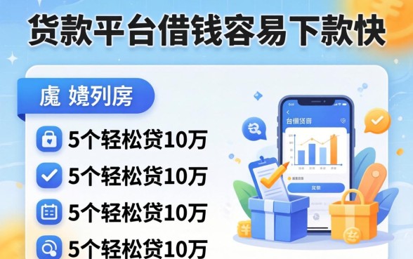 哪个贷款平台借钱容易下款快，胪列5个轻松贷10万的app