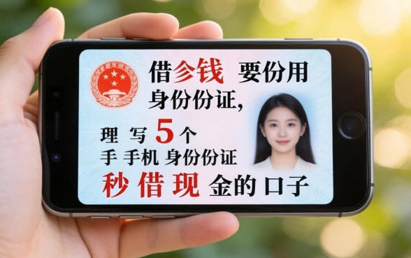 手机借钱要用身份证，理出5个手机身份证秒借现金的口子