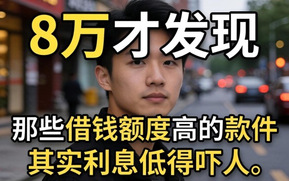 我借了8万才发现，那些借钱额度高的软件其实利息低得吓人