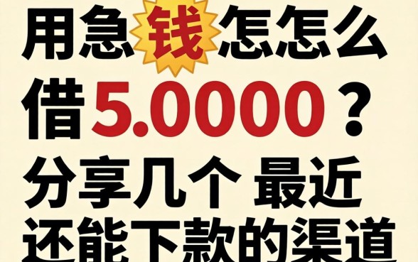 急用钱怎么借5000？分享几个最近还能下款的渠道