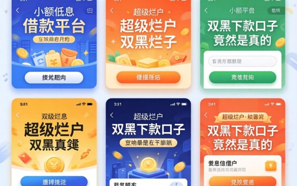 我试了五个小额低息借款平台，发现超级烂户双黑下款口子竟然是真的