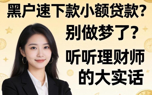 急求黑户速下款小额贷款？别做梦了，听听理财师的大实话