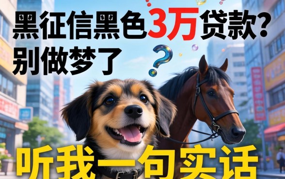无视网黑征信黑色3万贷款？别做梦了，听我一句实话