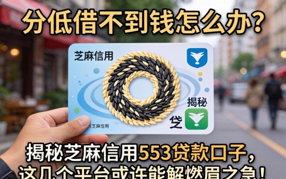 芝麻分低借不到钱怎么办?揭秘芝麻信用553贷款口子,这几个平台或许能解燃眉之急!