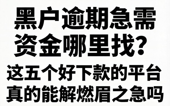 黑户逾期急需资金哪里找？这五个好下款的平台真的能解燃眉之急吗？