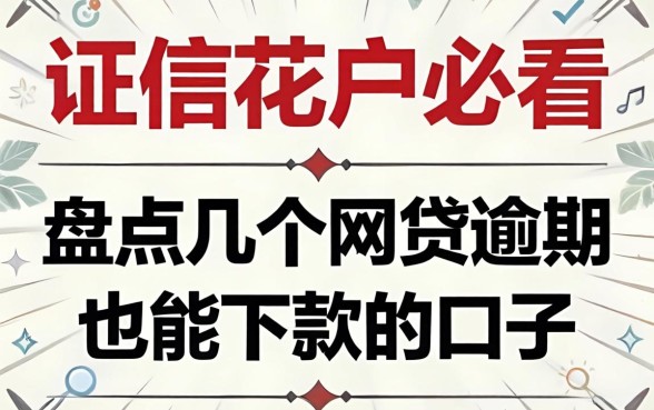 征信花户必看:盘点几个网贷逾期也能下款的口子