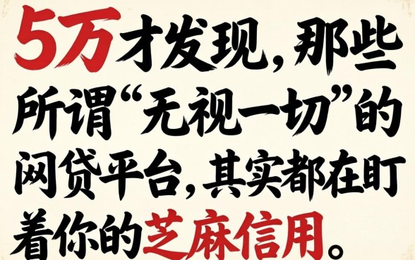 我借了5万才发现，那些所谓“无视一切”的网贷平台，其实都在盯着你的芝麻信用