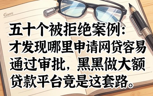我翻了五十个被拒的案例，才发现哪里申请网贷容易通过审批，黑户做大额贷款平台竟是这套路