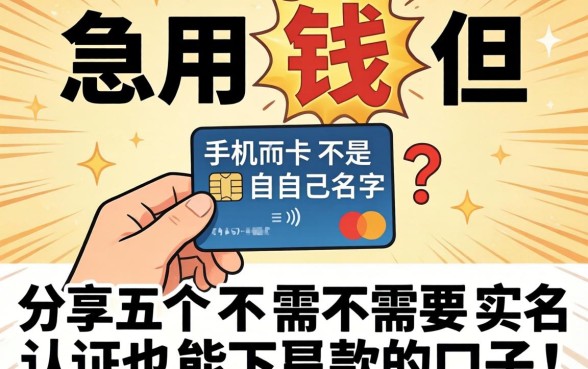 急用钱但手机卡不是自己名字？分享五个不需要实名认证也能下款的口子！