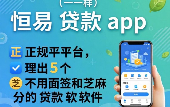 像恒易贷app一样的正规平台，理出5个不用面签和芝麻分的贷款软件