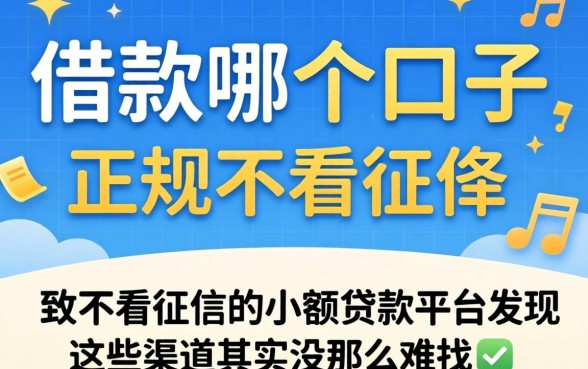 我试了借款哪个口子和正规不看征信的小额贷款平台，发现这些渠道其实没那么难找
