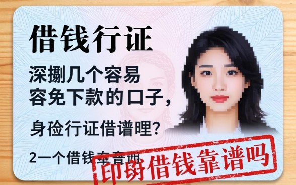 压身份证借钱靠谱吗?深扒几个容易下款的口子