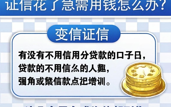 征信花了急需用钱怎么办？有没有不用信用分贷款的口子？这几个平台或许能帮到你