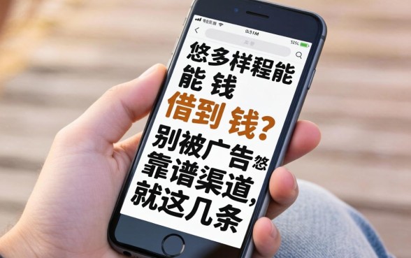 手机上怎样能借到钱？别被广告忽悠，靠谱渠道就这几条