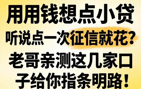 急用钱想点小贷，听说点一次征信就花？老哥亲测这几家口子给你指条明路！