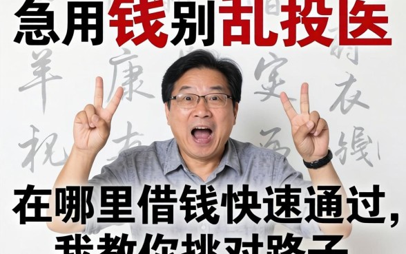 急用钱别乱投医：在哪里借钱快速通过，我教你挑对路子