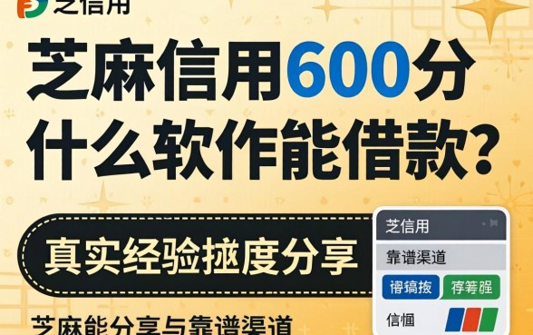 芝麻信用600分什么软件能借款？真实经验分享与靠谱渠道推荐
