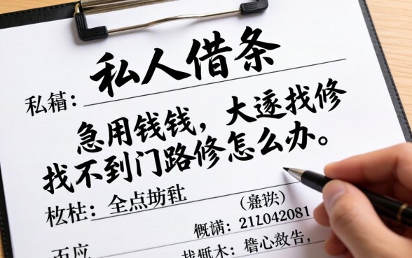 有没有做私人借条的？急用钱找不到门路怎么办？