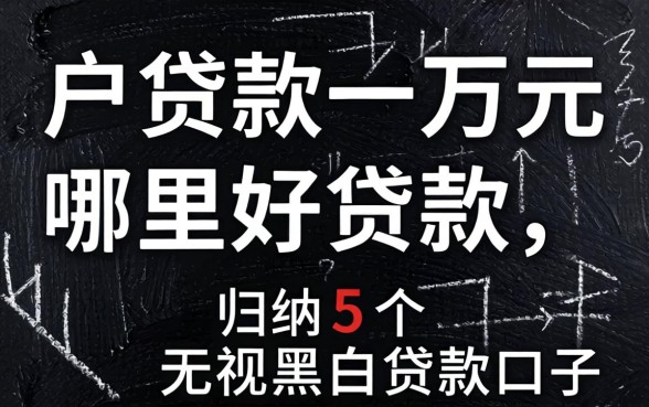 黑户贷款一万元哪里好贷款，归纳5个无视黑白贷款口子
