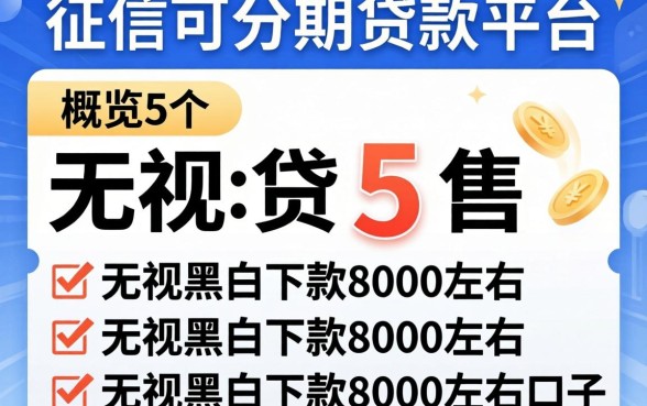 不看征信可分期的贷款平台，概览5个无视黑白下款8000左右的口子