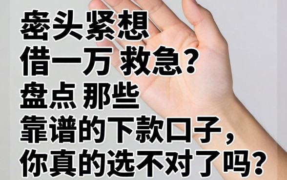 手头紧想借一万救急？盘点那些靠谱的下款口子，你真的选对了吗？