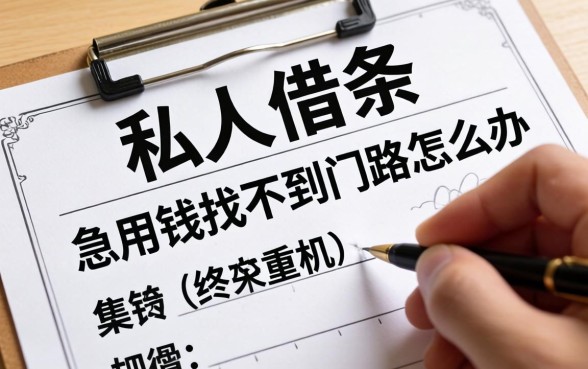 有没有做私人借条的？急用钱找不到门路怎么办？