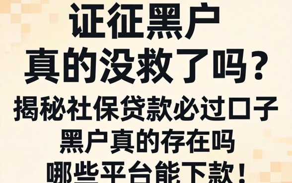 征信黑户真的没救了吗？揭秘社保贷款必过口子黑户真的存在吗？哪些平台能下款？