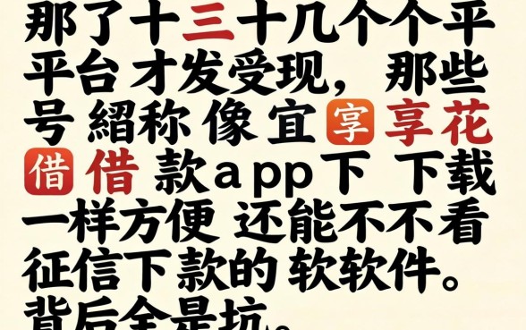 我试了十几个平台才发现，那些号称像宜享花借款app下载一样方便还能不看征信下款的软件，背后全是坑